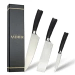 3 piece knife set essentials wood box