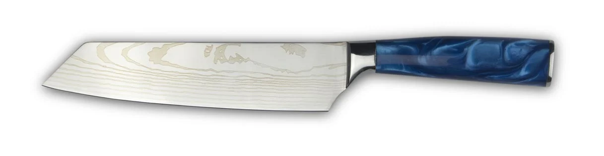 Kiritsuke knife essential blue white background