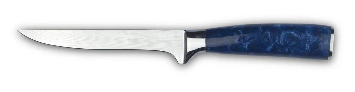 Boning knife essential blue white background