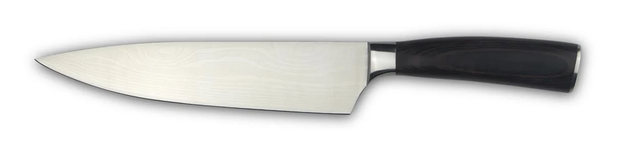 Chef knife essential wood white background