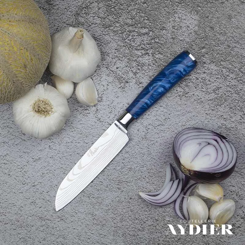 Small santoku knife essential blue main
