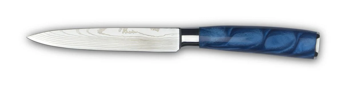 Utility knife essential blue white background